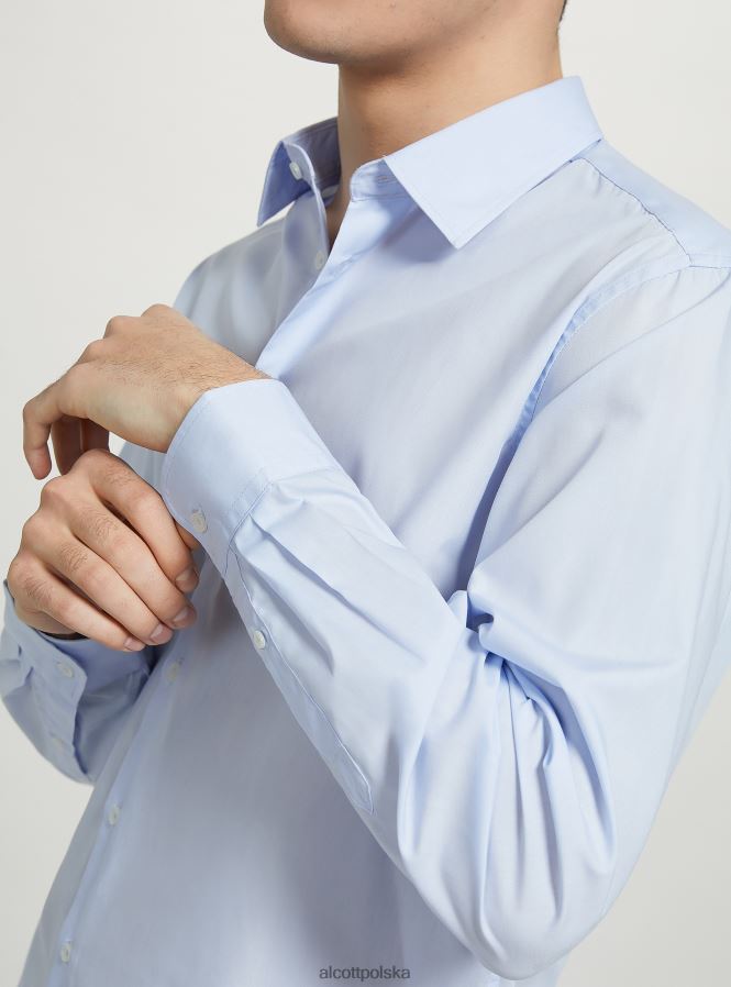 odzież Alcott koszula z długim rękawem lazur mężczyźni 2TXFF61027