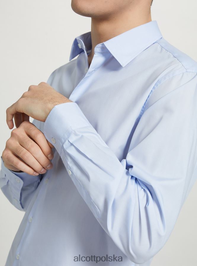 odzież Alcott koszula z długim rękawem lazur mężczyźni 2TXFF61027