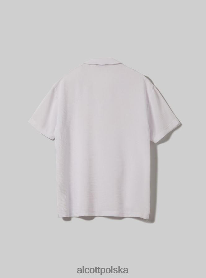 odzież Alcott koszulka polo z krepy wh2 biały mężczyźni 2TXFF6959