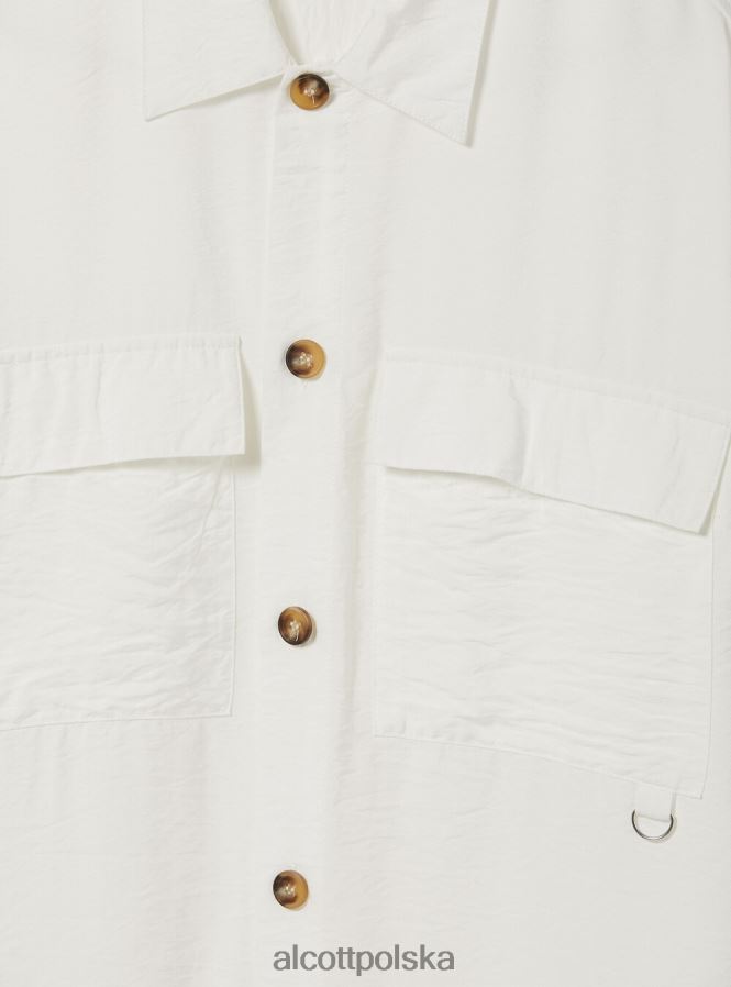odzież Alcott twillowa koszula z dużymi kieszeniami wh1 ecru mężczyźni 2TXFF6623