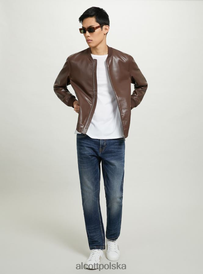 odzież Alcott Kurtka bomber z efektem skóry bk1 czarny mężczyźni 2TXFF6787