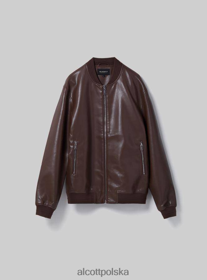 odzież Alcott Kurtka bomber z efektem skóry bk1 czarny mężczyźni 2TXFF6787