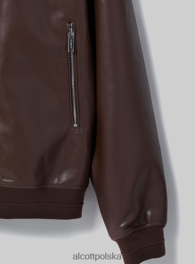 odzież Alcott Kurtka bomber z efektem skóry bk1 czarny mężczyźni 2TXFF6787