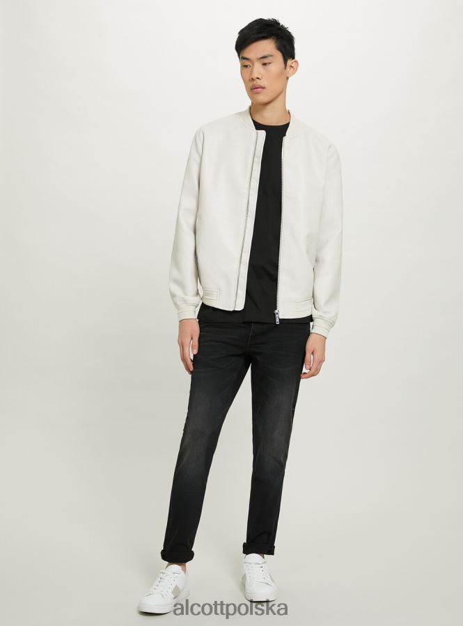 odzież Alcott Kurtka bomber z efektem skóry bk1 czarny mężczyźni 2TXFF6918