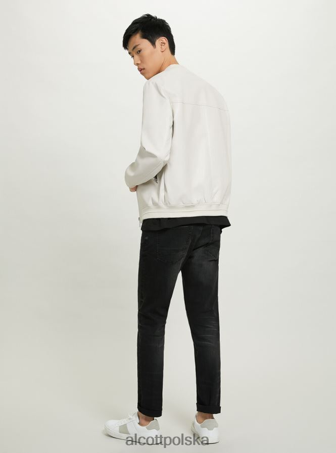 odzież Alcott Kurtka bomber z efektem skóry bk1 czarny mężczyźni 2TXFF6918