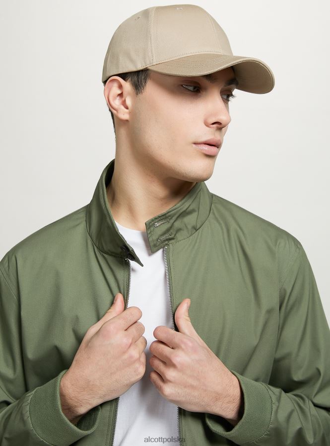 odzież Alcott Kurtka bomber z mieszanki bawełny bg1 beżowy ciemny mężczyźni 2TXFF61201