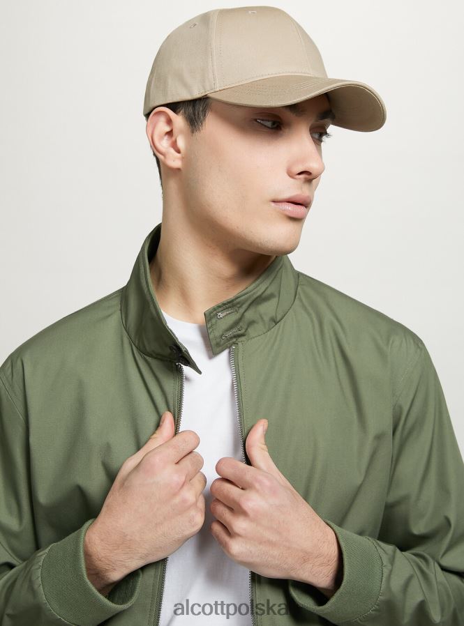 odzież Alcott Kurtka bomber z mieszanki bawełny bg1 beżowy ciemny mężczyźni 2TXFF61201