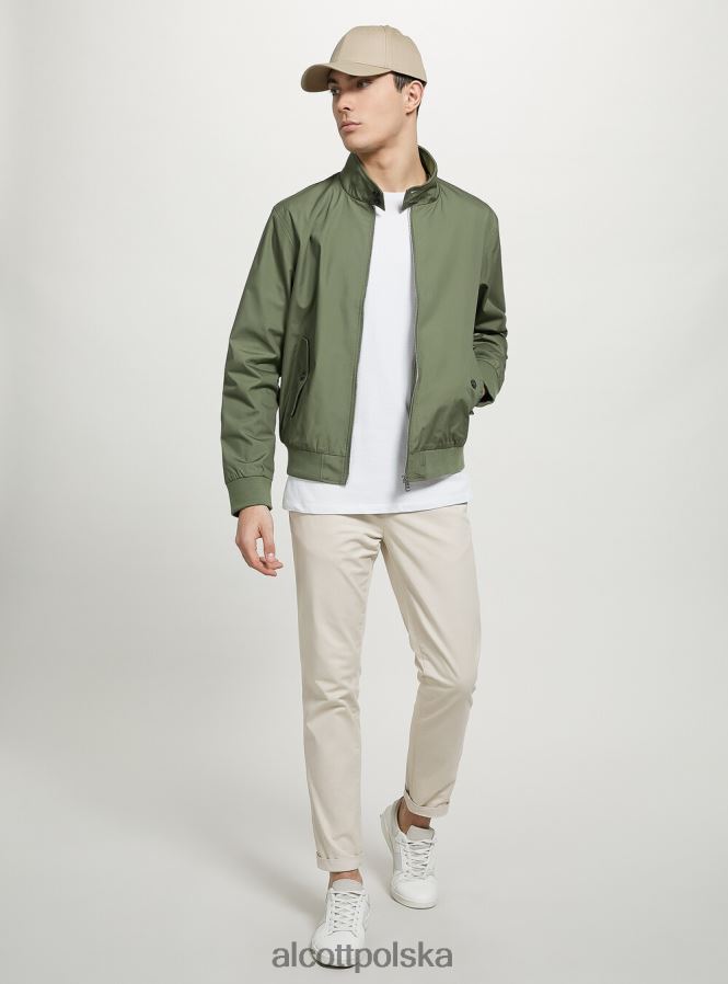 odzież Alcott Kurtka bomber z mieszanki bawełny bg1 beżowy ciemny mężczyźni 2TXFF61201