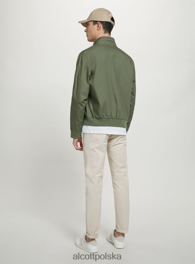 odzież Alcott Kurtka bomber z mieszanki bawełny bg1 beżowy ciemny mężczyźni 2TXFF61201