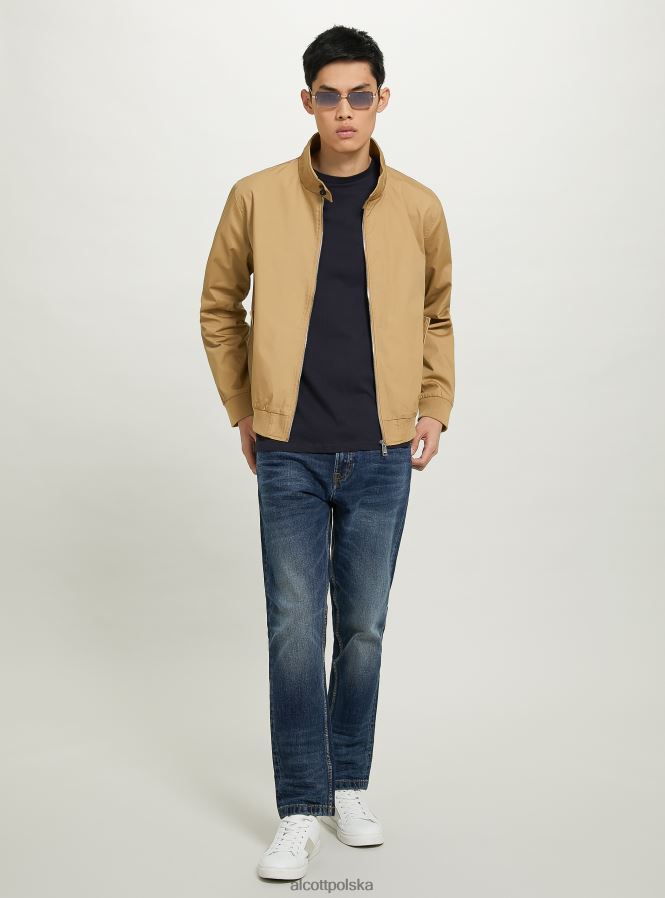 odzież Alcott Kurtka bomber z mieszanki bawełny bg1 beżowy ciemny mężczyźni 2TXFF6691