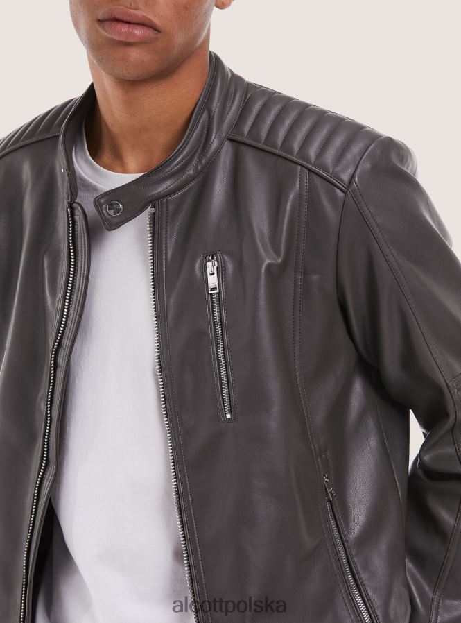 odzież Alcott Kurtka z eko skóry, zapinana na zamek czarny mężczyźni 2TXFF61153