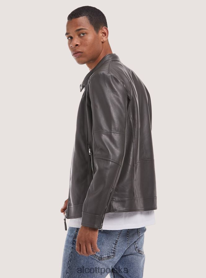 odzież Alcott Kurtka z eko skóry, zapinana na zamek czarny mężczyźni 2TXFF61153