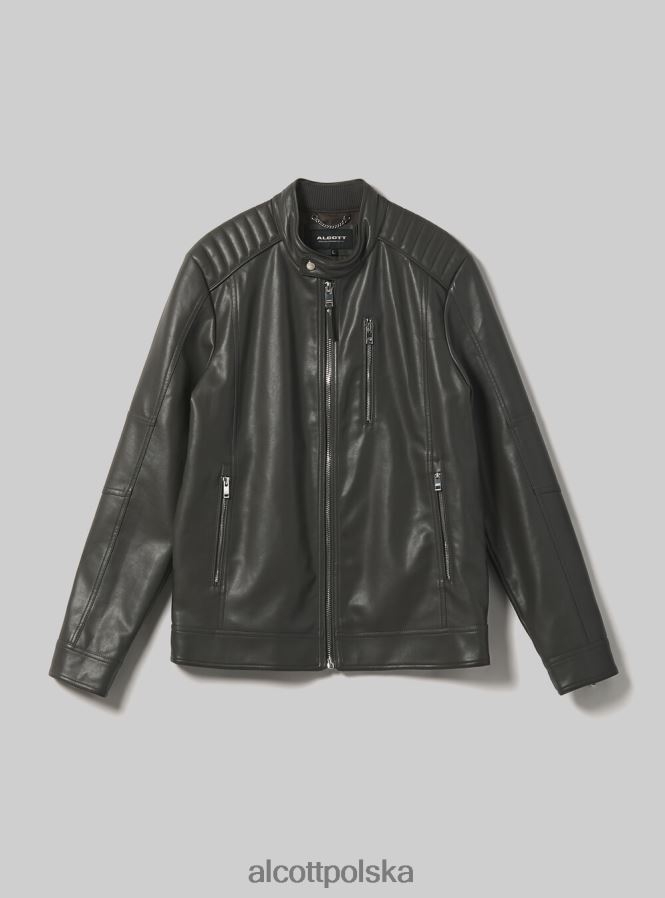 odzież Alcott Kurtka z eko skóry, zapinana na zamek czarny mężczyźni 2TXFF61153