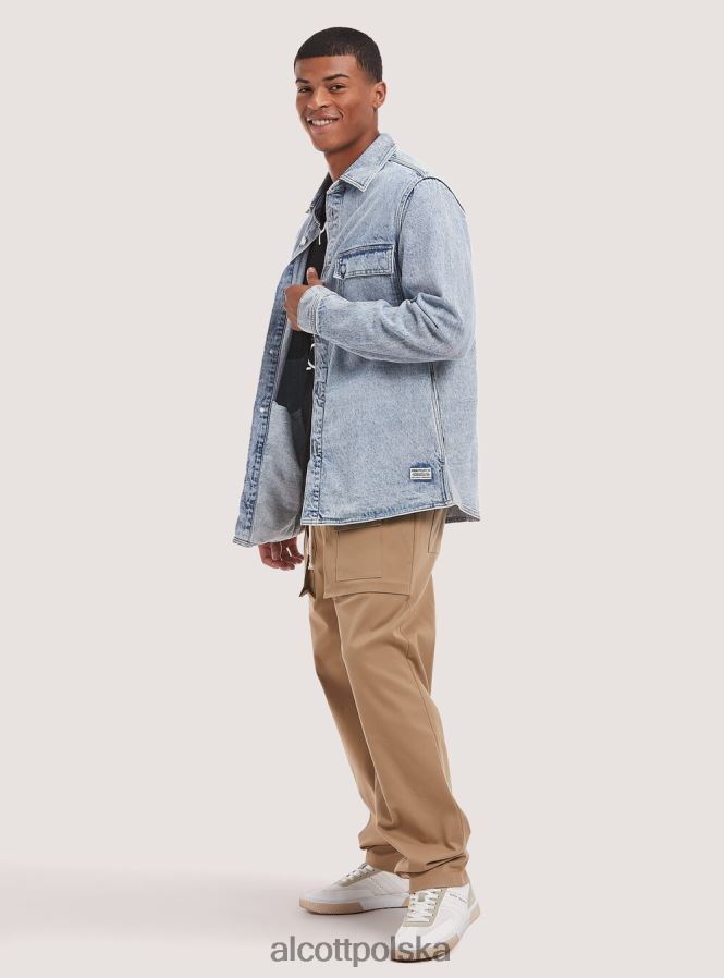 odzież Alcott dżinsowa kurtka koszulowa d006 lazur mężczyźni 2TXFF61043