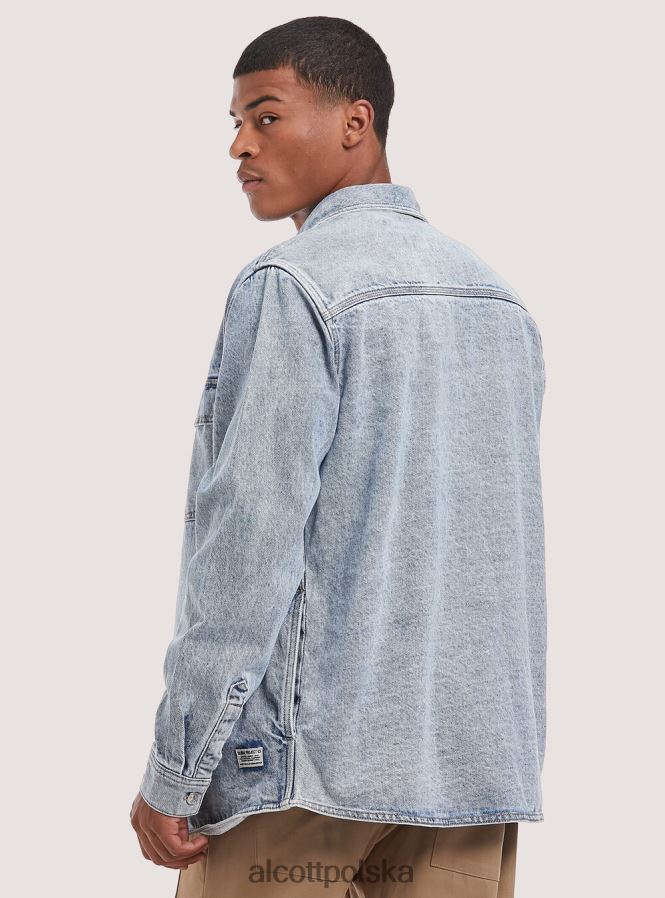 odzież Alcott dżinsowa kurtka koszulowa d006 lazur mężczyźni 2TXFF61043