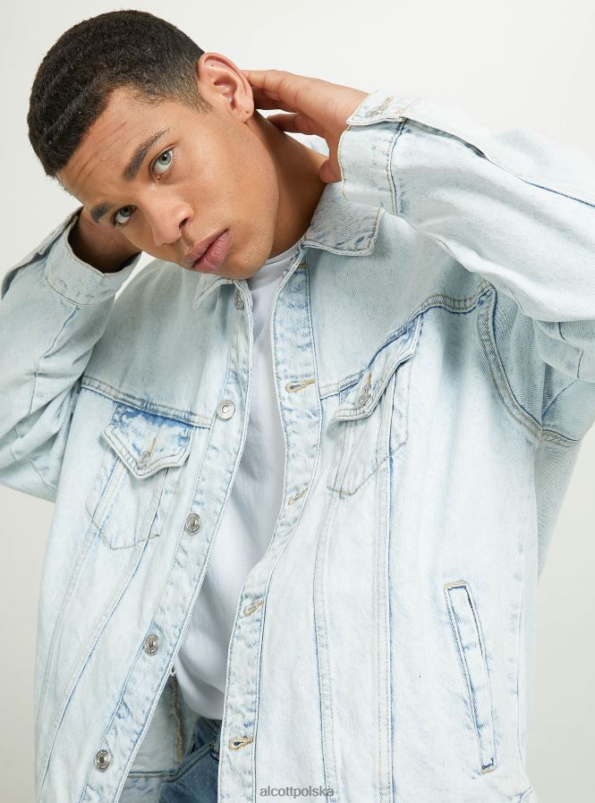 odzież Alcott giubbotto w dżinsowym oversize'ie d001 ciemnoniebieski mężczyźni 2TXFF6650