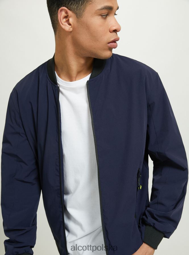 odzież Alcott kurtka ze ściągaczowymi detalami czarny mężczyźni 2TXFF6896