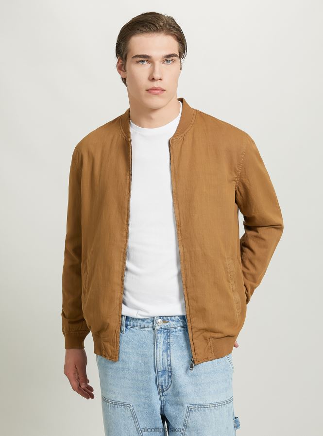 odzież Alcott lniana kurtka bomber niebieski mężczyźni 2TXFF6741