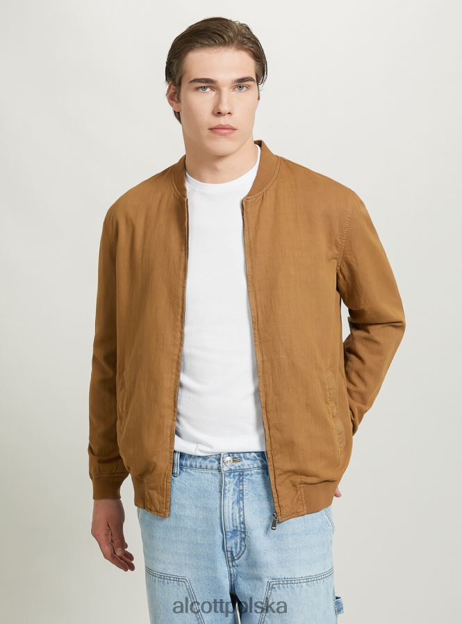 odzież Alcott lniana kurtka bomber niebieski mężczyźni 2TXFF6741