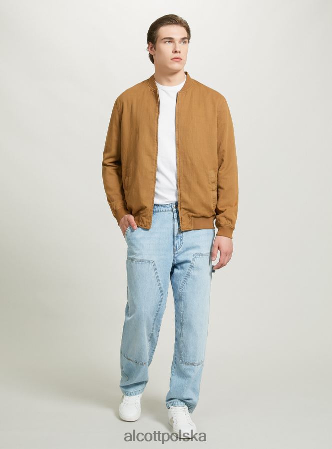 odzież Alcott lniana kurtka bomber niebieski mężczyźni 2TXFF6741