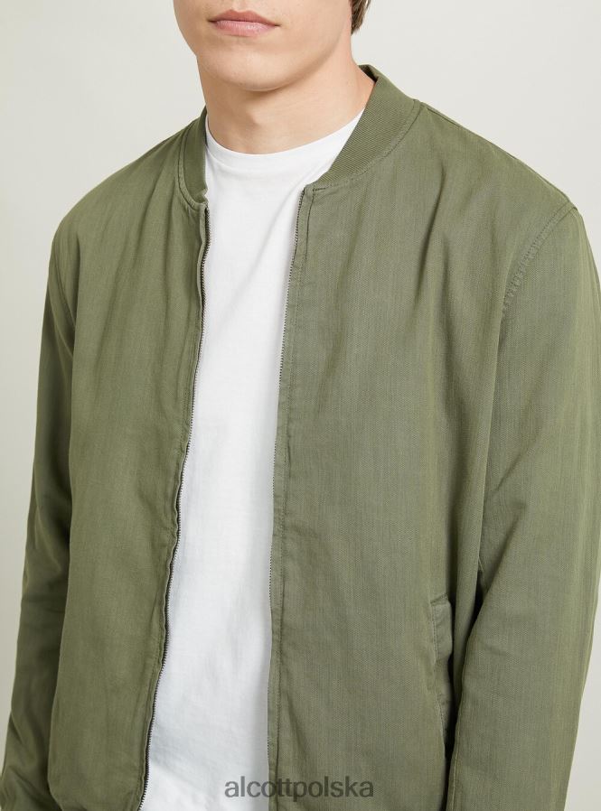 odzież Alcott lniana kurtka bomber niebieski mężczyźni 2TXFF6869