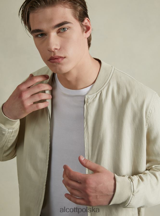 odzież Alcott lniana kurtka bomber niebieski mężczyźni 2TXFF6897