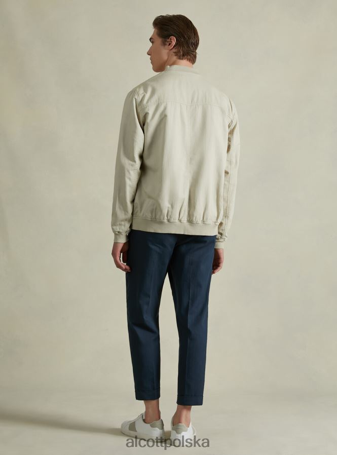 odzież Alcott lniana kurtka bomber niebieski mężczyźni 2TXFF6897