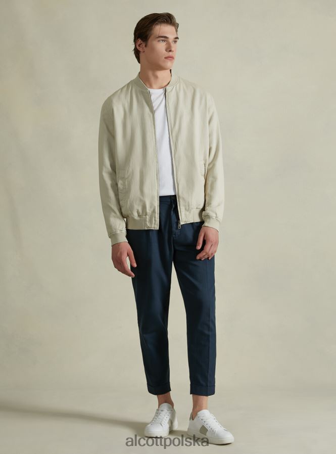 odzież Alcott lniana kurtka bomber niebieski mężczyźni 2TXFF6897