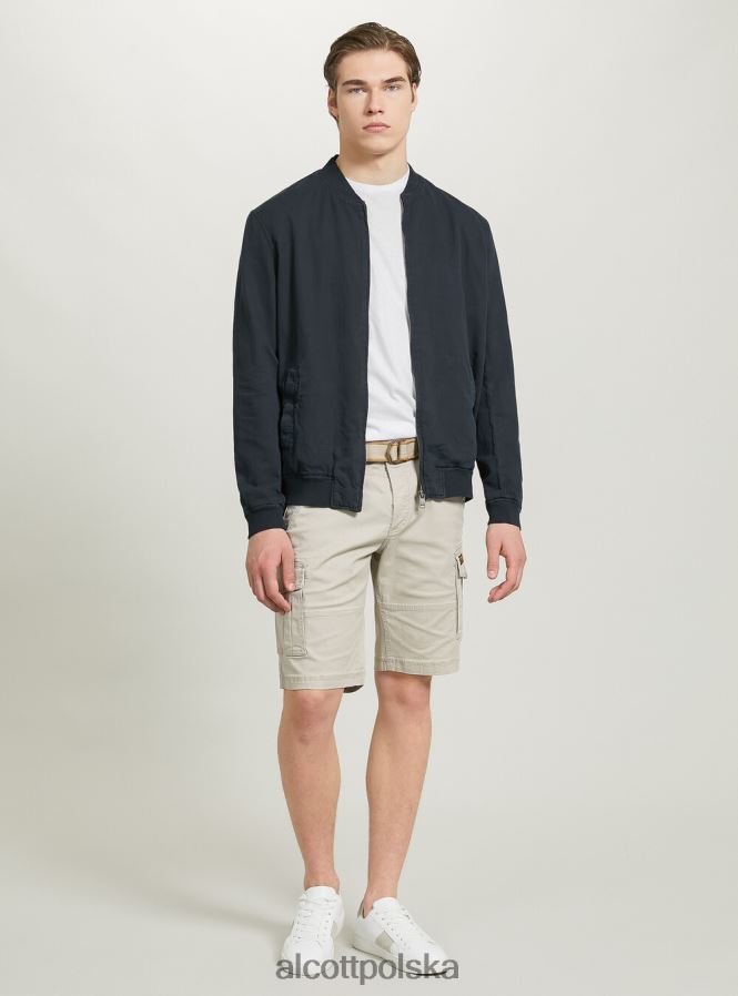 odzież Alcott lniana kurtka bomber niebieski mężczyźni 2TXFF6982
