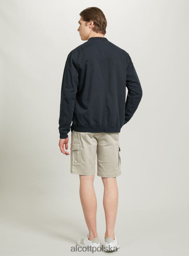 odzież Alcott lniana kurtka bomber niebieski mężczyźni 2TXFF6982