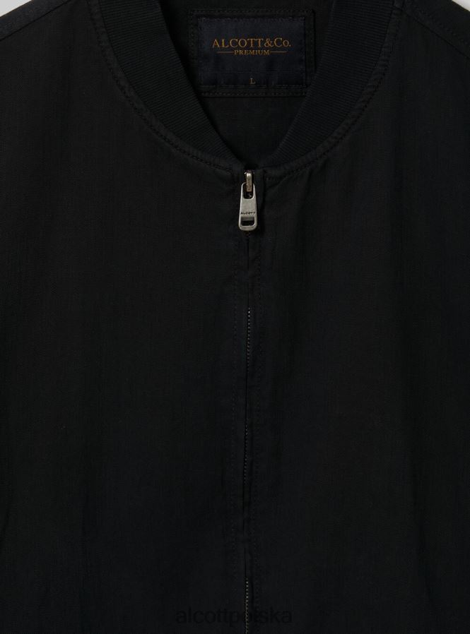 odzież Alcott lniana kurtka bomber niebieski mężczyźni 2TXFF6982