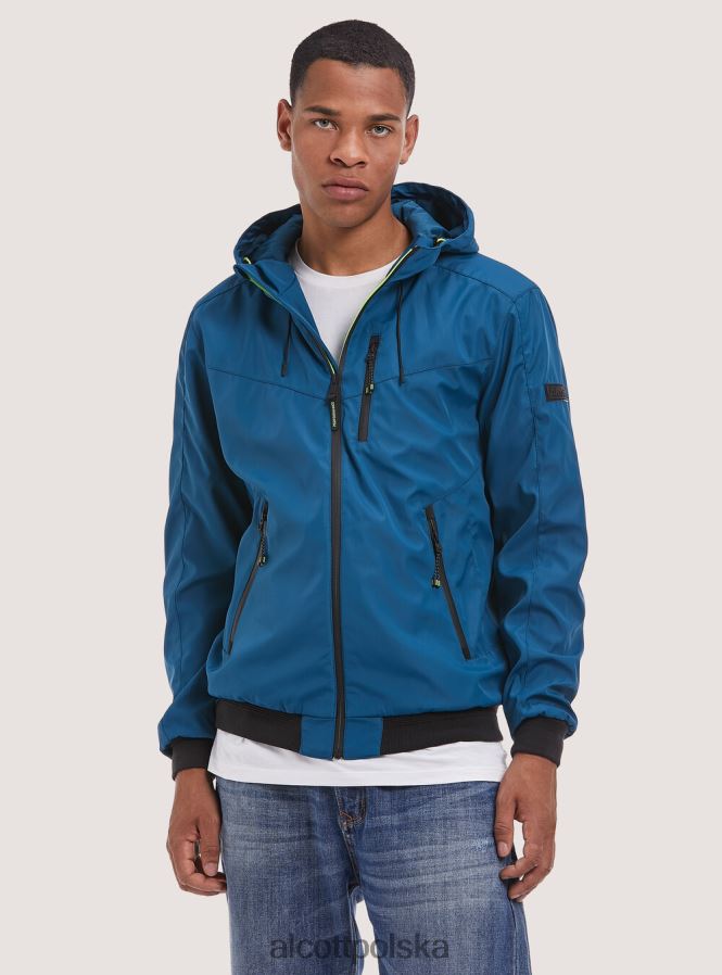 odzież Alcott wiatroszczelna kurtka bomber z kapturem bk1 czarny mężczyźni 2TXFF6783