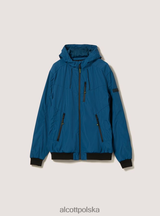 odzież Alcott wiatroszczelna kurtka bomber z kapturem bk1 czarny mężczyźni 2TXFF6783