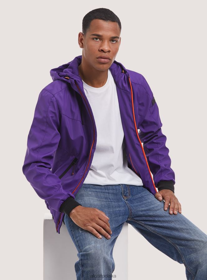 odzież Alcott wiatroszczelna kurtka bomber z kapturem bk1 czarny mężczyźni 2TXFF6954