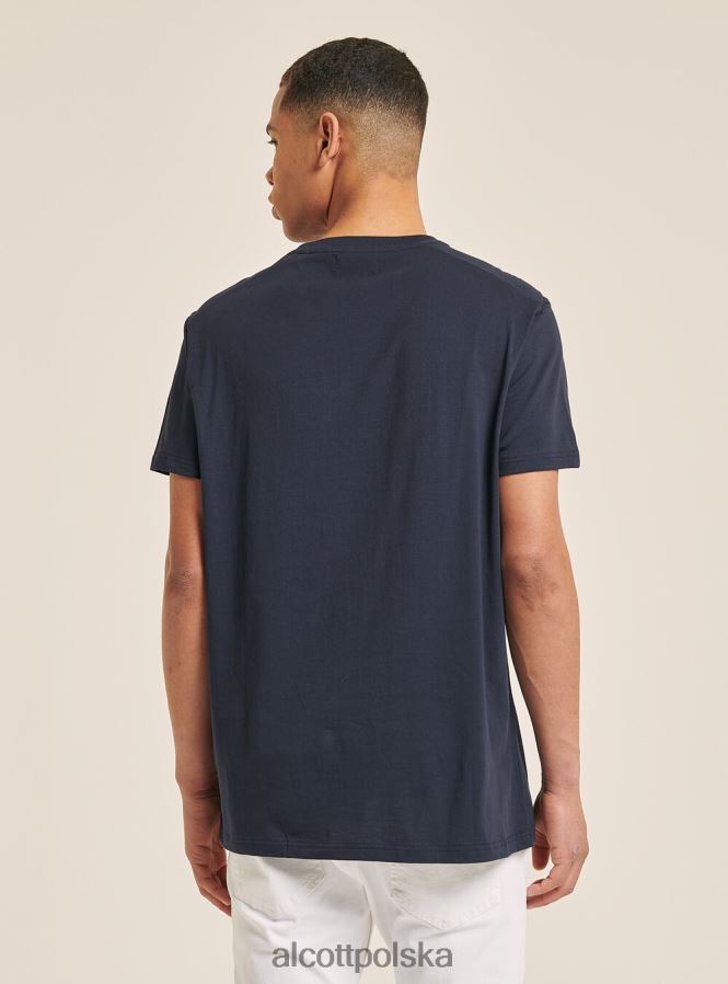 odzież Alcott bawełniana koszulka z nadrukiem niebieski mężczyźni 2TXFF6940