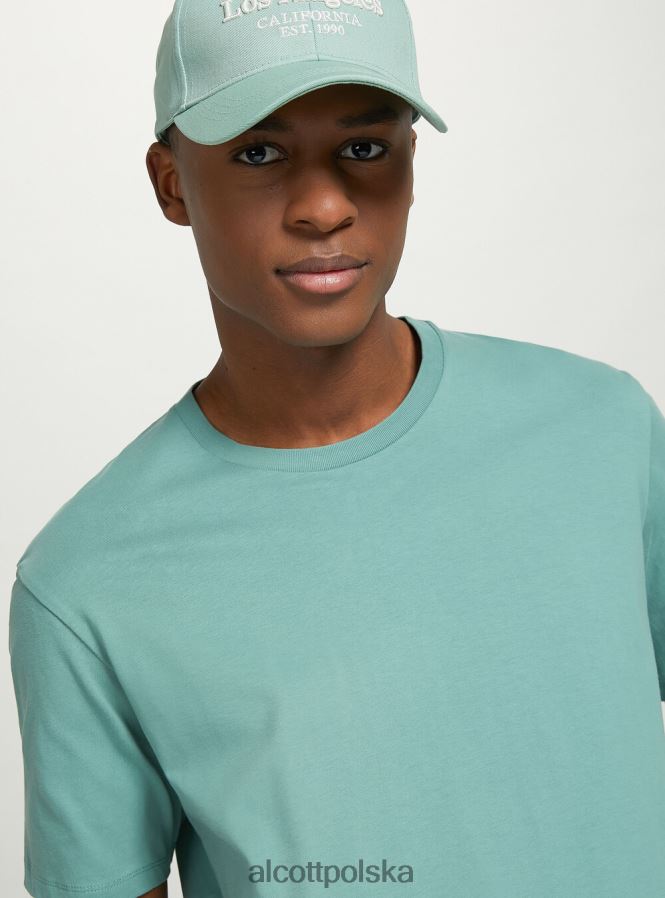 odzież Alcott bawełniana koszulka z okrągłym dekoltem bk1 czarny mężczyźni 2TXFF61026