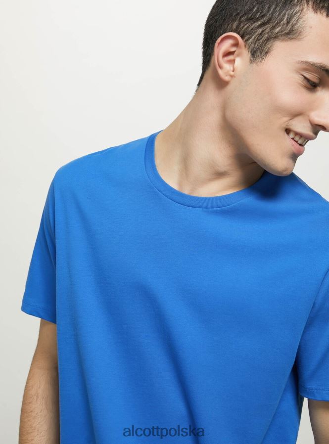 odzież Alcott bawełniana koszulka z okrągłym dekoltem bk1 czarny mężczyźni 2TXFF61177