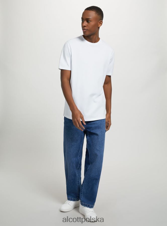 odzież Alcott bawełniana koszulka z okrągłym dekoltem wh2 biały mężczyźni 2TXFF61011