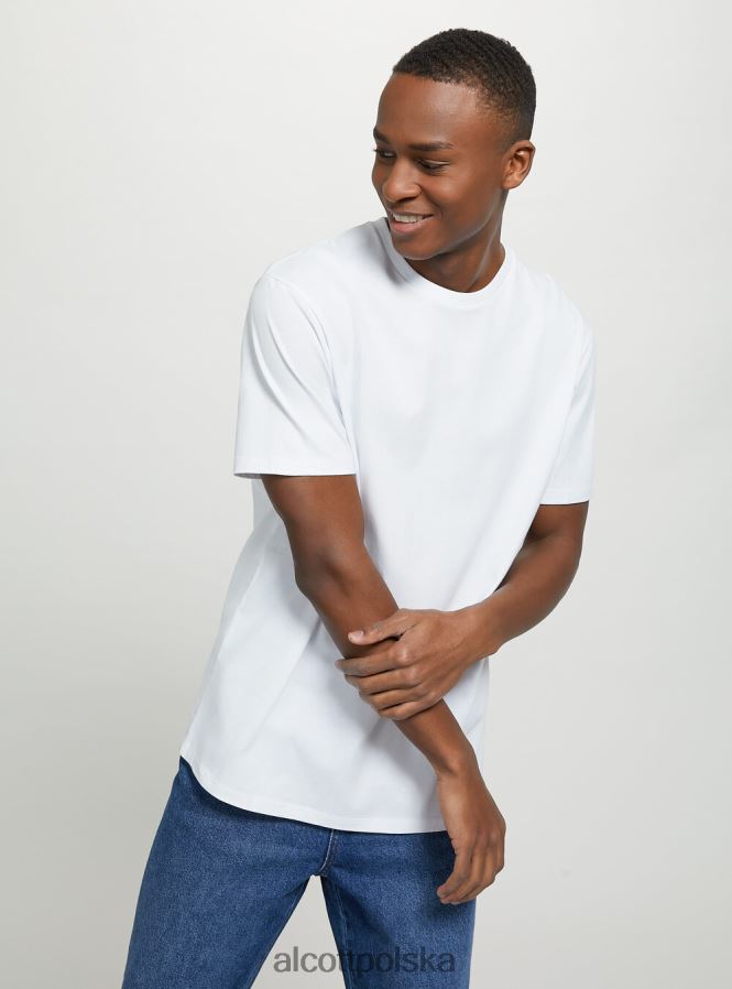 odzież Alcott bawełniana koszulka z okrągłym dekoltem wh2 biały mężczyźni 2TXFF61011