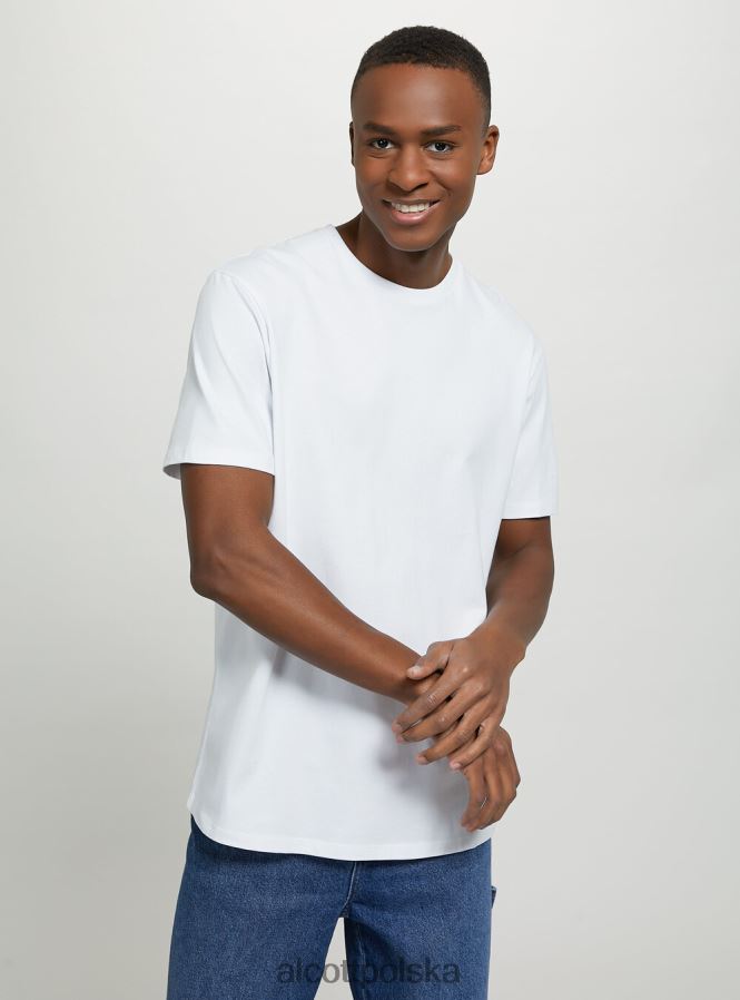 odzież Alcott bawełniana koszulka z okrągłym dekoltem wh2 biały mężczyźni 2TXFF61011