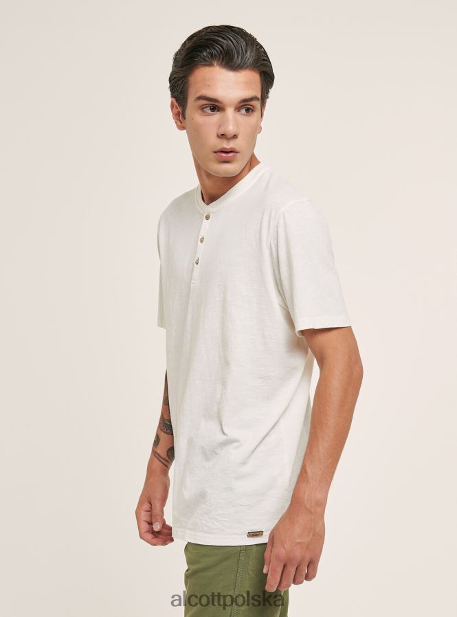 odzież Alcott bawełniana koszulka z serafinem białawy mężczyźni 2TXFF6731