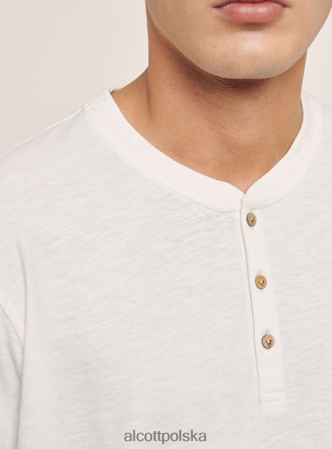 odzież Alcott bawełniana koszulka z serafinem białawy mężczyźni 2TXFF6731