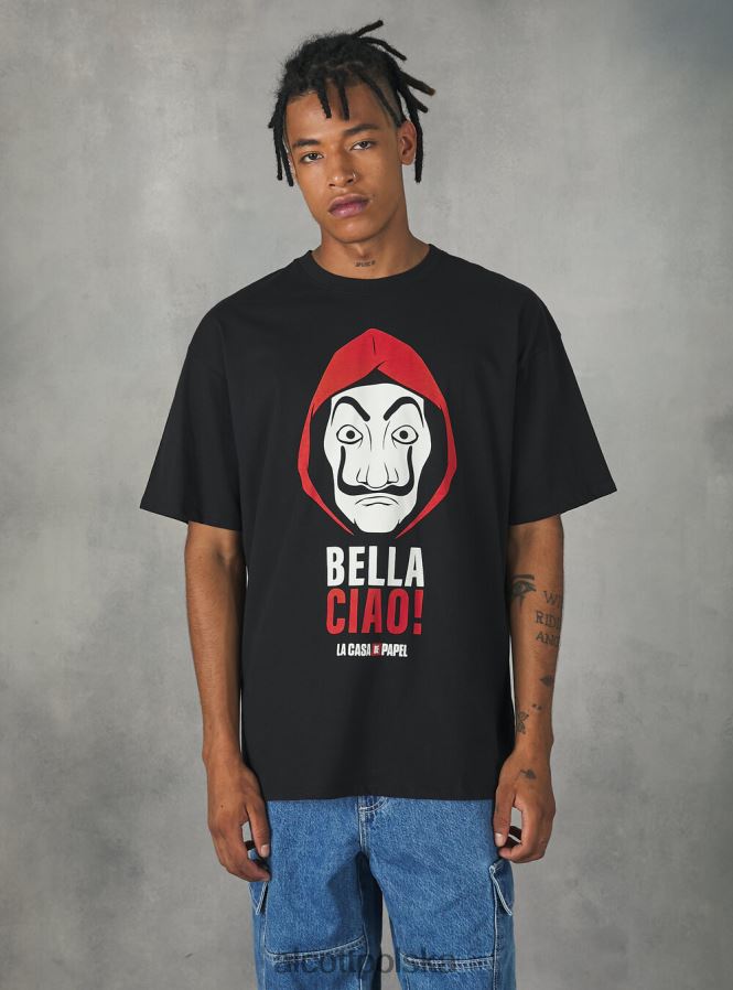 odzież Alcott koszulka La Casa de Papel bk1 czarny mężczyźni 2TXFF6942