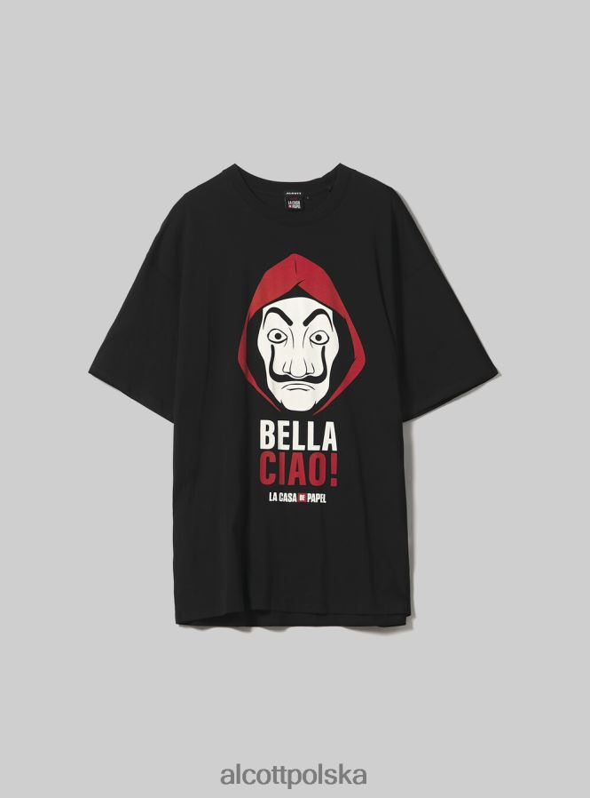 odzież Alcott koszulka La Casa de Papel bk1 czarny mężczyźni 2TXFF6942