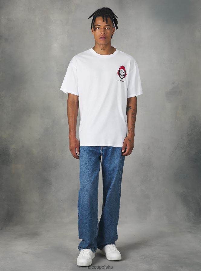 odzież Alcott koszulka La Casa de Papel w3 biały mężczyźni 2TXFF61060