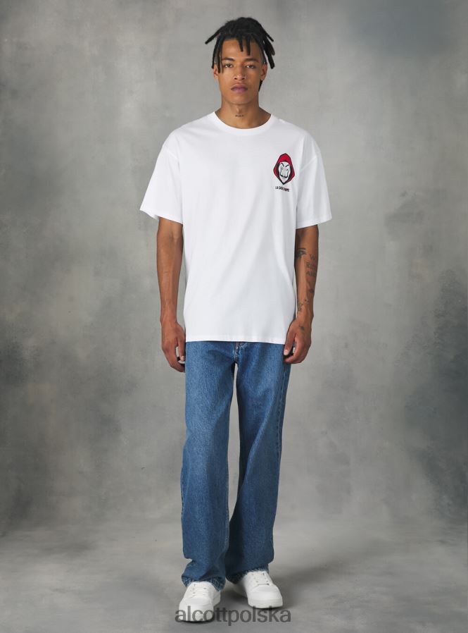 odzież Alcott koszulka La Casa de Papel w3 biały mężczyźni 2TXFF61060