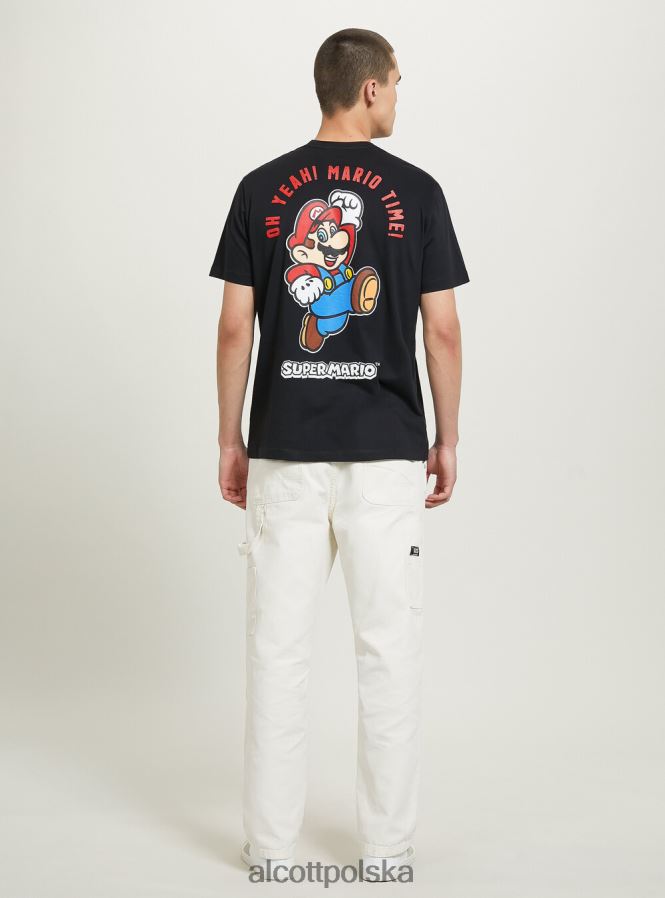 odzież Alcott koszulka Super Mario bk1 czarny mężczyźni 2TXFF6674