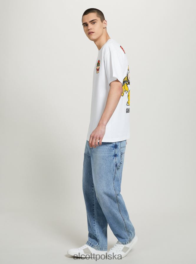 odzież Alcott koszulka Super Mario w3 biały mężczyźni 2TXFF6673