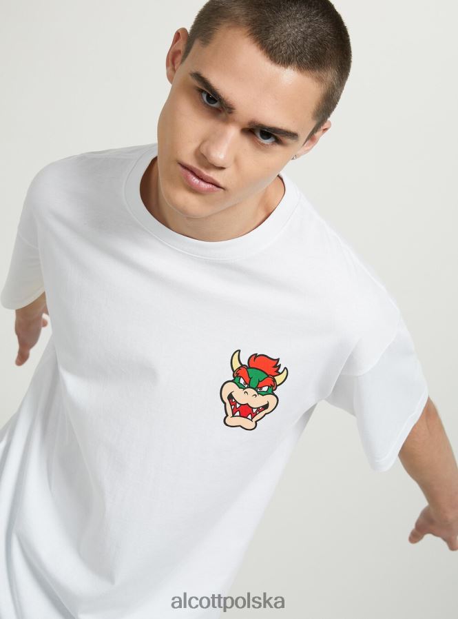 odzież Alcott koszulka Super Mario w3 biały mężczyźni 2TXFF6673
