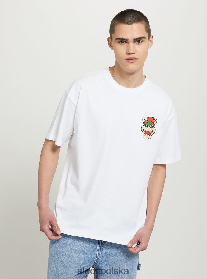 odzież Alcott koszulka Super Mario w3 biały mężczyźni 2TXFF6673